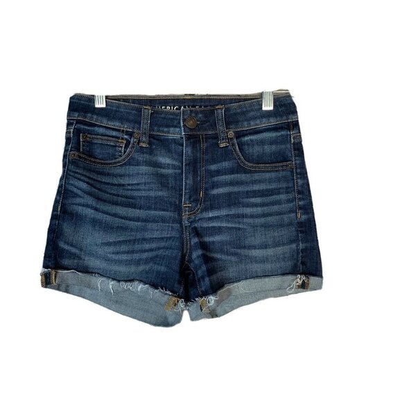 American Eagle Outfitters Hi Rise Shortie Shorts Next Level Stretch - Picture 2 of 11